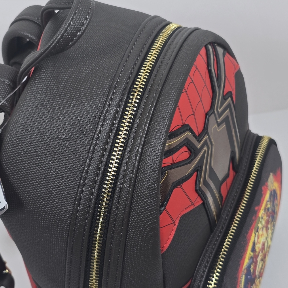 Loungefly Marvel Spider-Man No Way Home Cosplay Mini Backpack NWT Black Red - Picture 7 of 8
